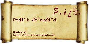 Pták Árpád névjegykártya